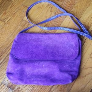 Purple suede crossbody